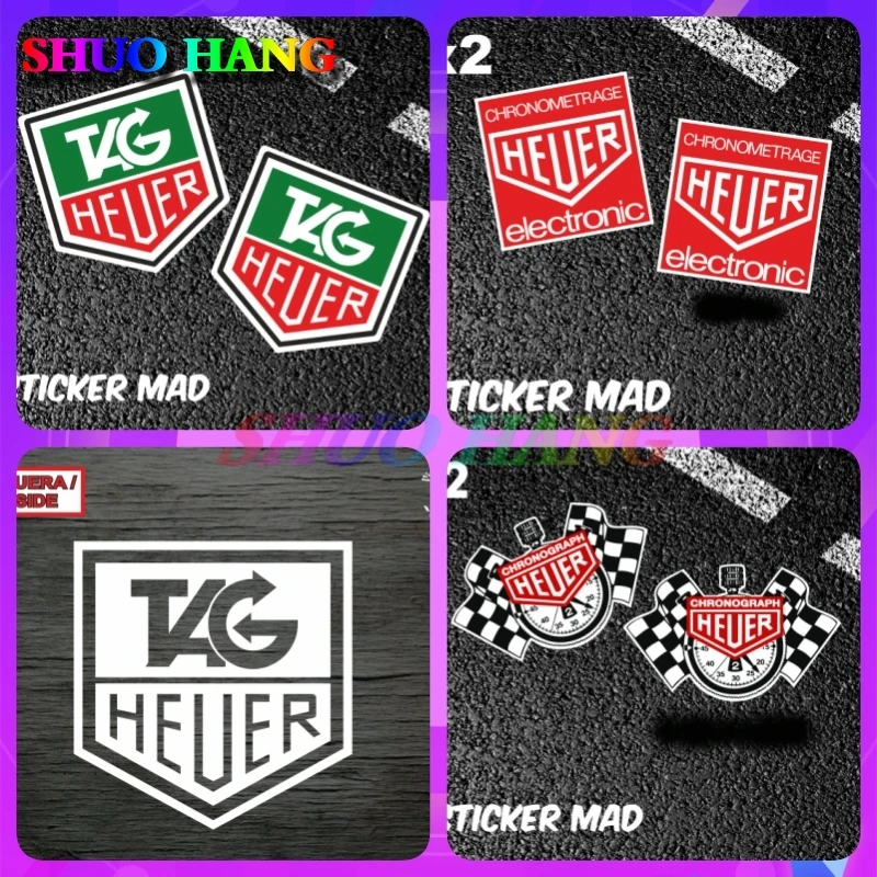 Tag Heuer 'Logo Replica Rally Touring Car Sticker Coppia Race Classic Chronograph Heuer Motorcyle Sospensione Forcella Adesivi Per Auto