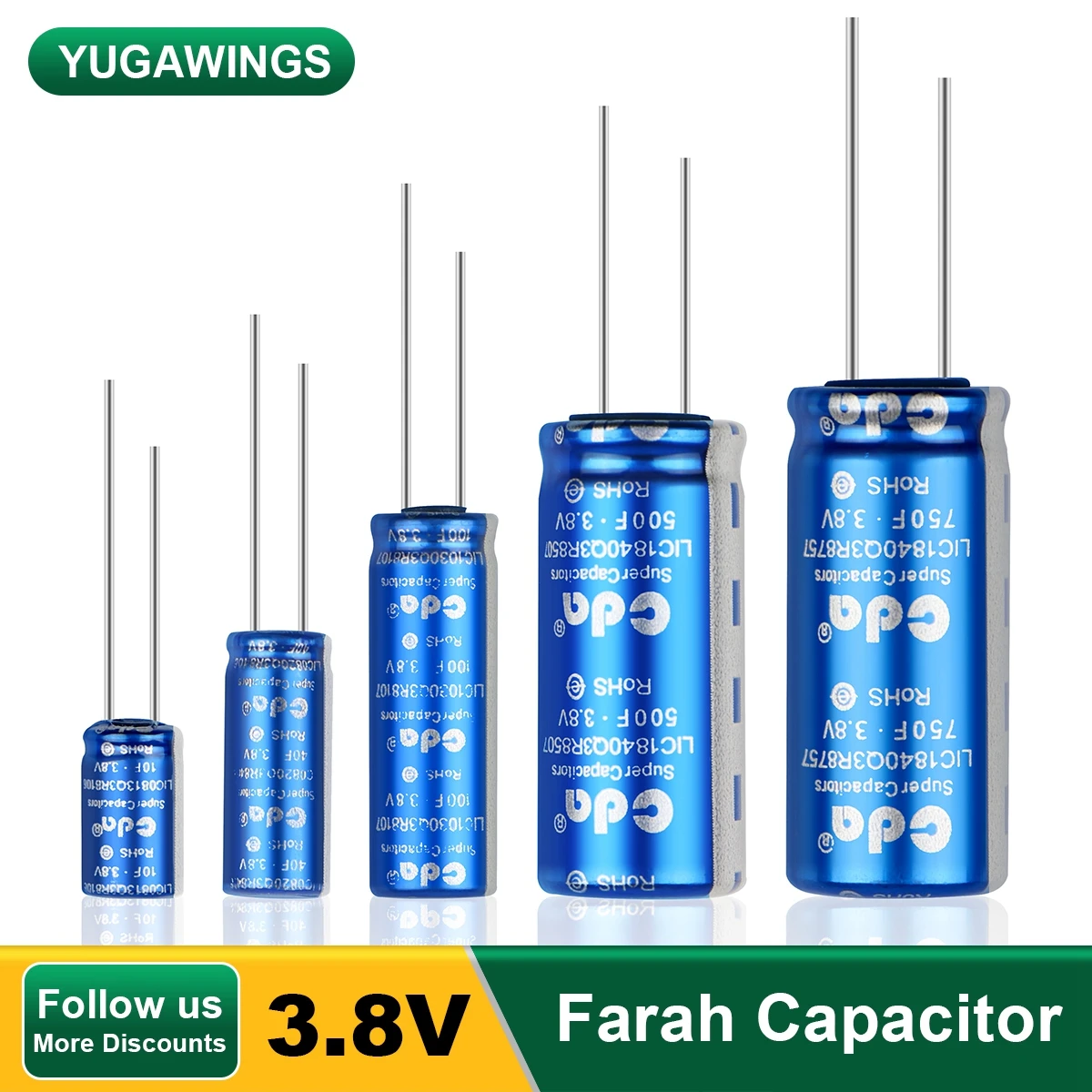 Condensatore Eccellente Del Condensatore Dello Ione Di Litio Del Registratore Di Dati Di Viaggio Del Veicolo 3.8V Farah Supercapacitor 10F/40F/100F/12