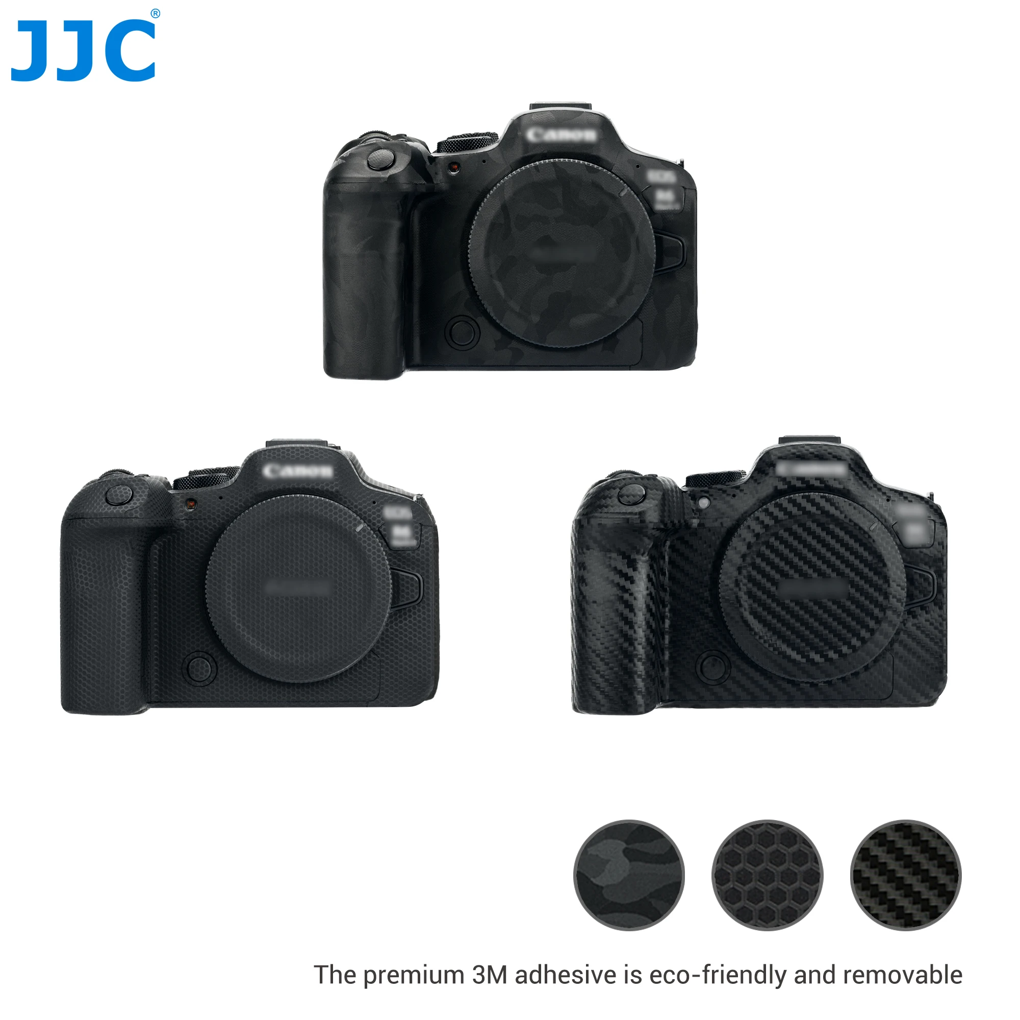 Jjc Camera Body Sticker Kit Pellicola Protettiva Per La Pelle Per Canon Eos R6 Mark Ii Pellicola Antigraffio Matrix Black