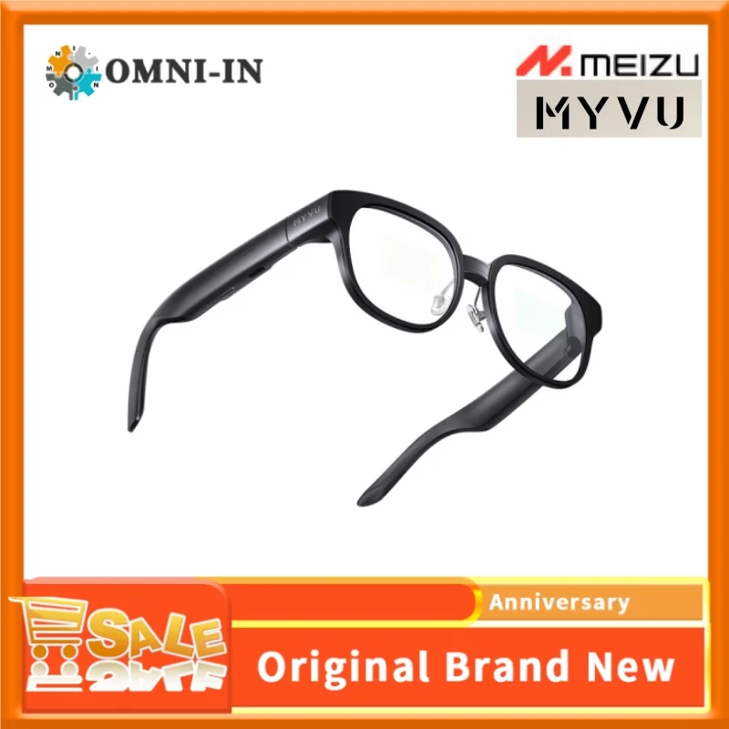 Meizu Myvu Ar Smart Glasses, Smalto Grigio, 43G Flyme Ai Model, 2000Nit Peak Eye Brightness, Doppi Altoparlanti Super Lineari Da 0.5Mm