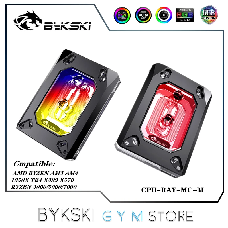 Bykski Cpu Water Block Per Amd Ryzen 3000 Am3/Am3 +/Am4 1950X Tr4 X399 X570 Ventola Di Raffreddamento Radiatore In Rame, Cpu Cooler Cpu-Ray-Mc-M