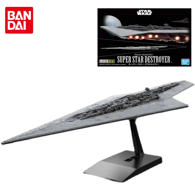 Bandai Original Star Wars Plastic Model Kit 016 Super Star Destroyer Anime Action Figure Assembly Model Toys Regali Per Bambini
