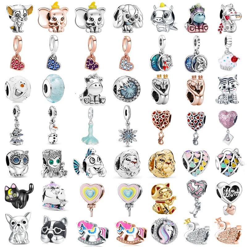 New Fashion Glamour Original Extra Princess Dress Elephant Lollipop Beaded Fit Original Pandora Ladies Bracciale Jewelry Gift