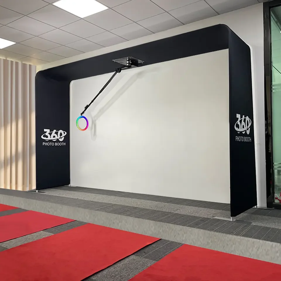 Vendita Calda 360 Aereo Vertical Photo Booth Overhead 360 Photo Booth Hanging Rotating Air Photobooth Per Eventi Di Nozze Di Natale