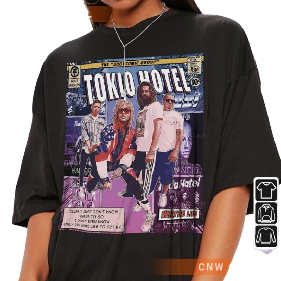 Toyio Hotel Comic Shirt Anni '90 Vintage Merch Art 2001 Album Band Concert Tour Ticket T-Shirt Unisex Personalizzata Oversize