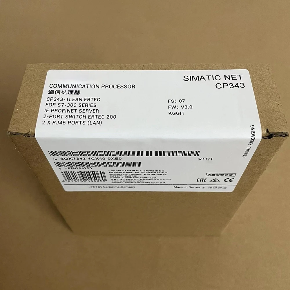 6Gk7343-1Cx10-0Xe0 Per Processore Di Comunicazione Siemens Cp 343-1 Lean Per La Connessione Di Simatic S7-300 A Industrial Ethernet