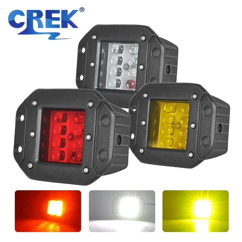Crek Off Road 4X4 Montaggio A Incasso Led Fendinebbia 12V 24V Auto 5 "Lampada Da Lavoro Quadrata Per Utv Truck Pickup Honda Niva Lada Rv Tractor Kia