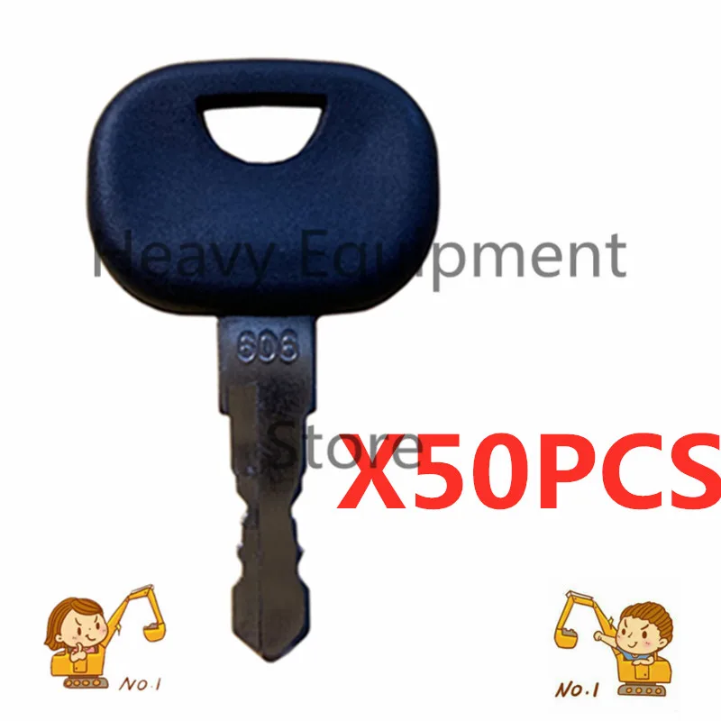 50 Pcs 606 Chiave Di Accensione Per Liebherr John Deere Track Loader Heavy Equipment Starter Spedizione Gratuita