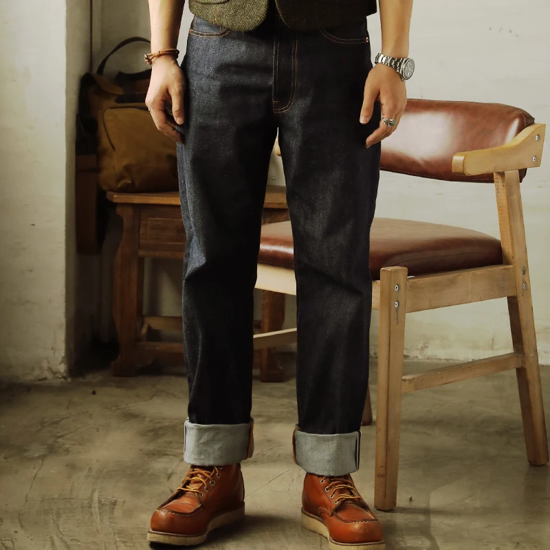 Red Tornado 55501 Dei Jeans Degli Uomini Di 14 Once Grezzo Linea Rossa Selvedge Denim Pantaloni