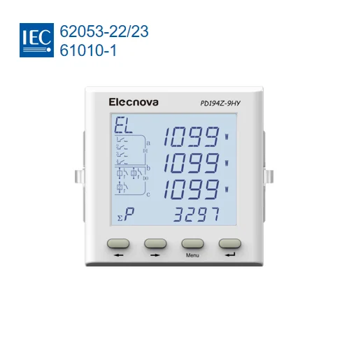 Lcd 4Di 3Do 3 Amperometro Trifase Wattmetro Kilowatt Meter