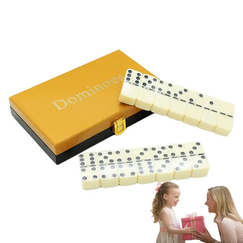 Domino Set Per Adulti Giochi Da Tavolo Dominos Set Classic Double Six Domino Kids Dominos Con Scatola Portaoggetti Giochi Per Feste 28 Pezzi