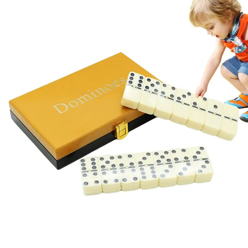 Domino Per Adulti Giochi Da Tavolo Dominos Set Classic Double Six Domino Kids Dominos Con Scatola Portaoggetti Giochi Per Feste 28 Pezzi Numeri
