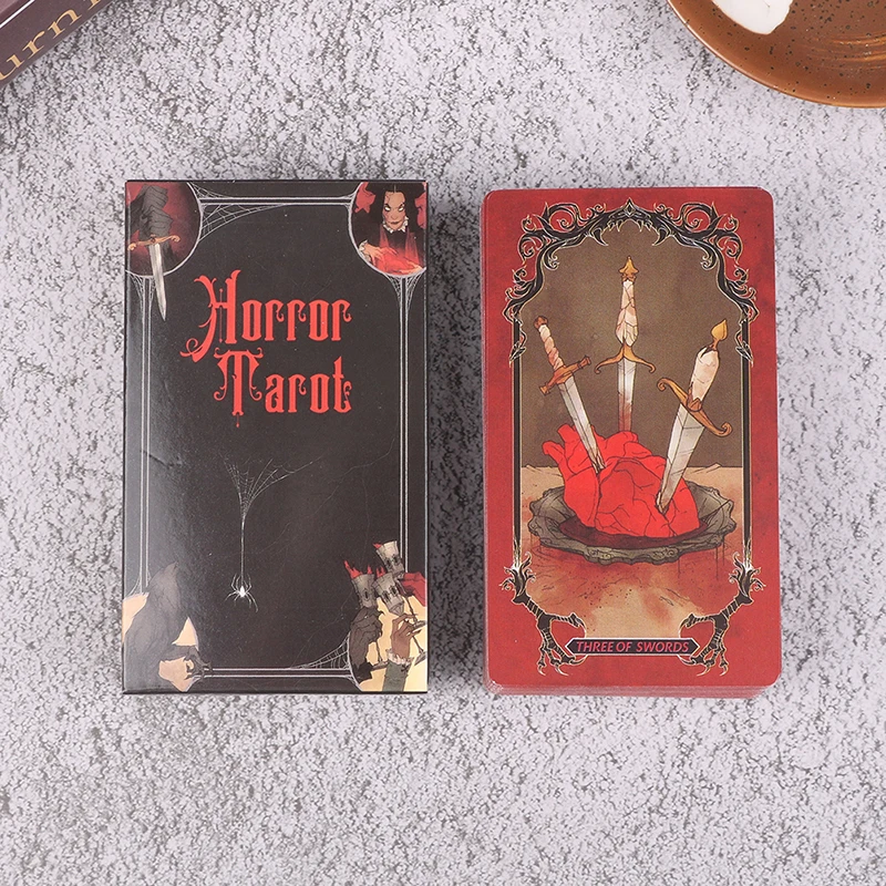 1Set Box Family Gathering Board Destiny Card Fortune Telling Game Full English Tarot Beginner Cards Horror Tarocchi Divinazione