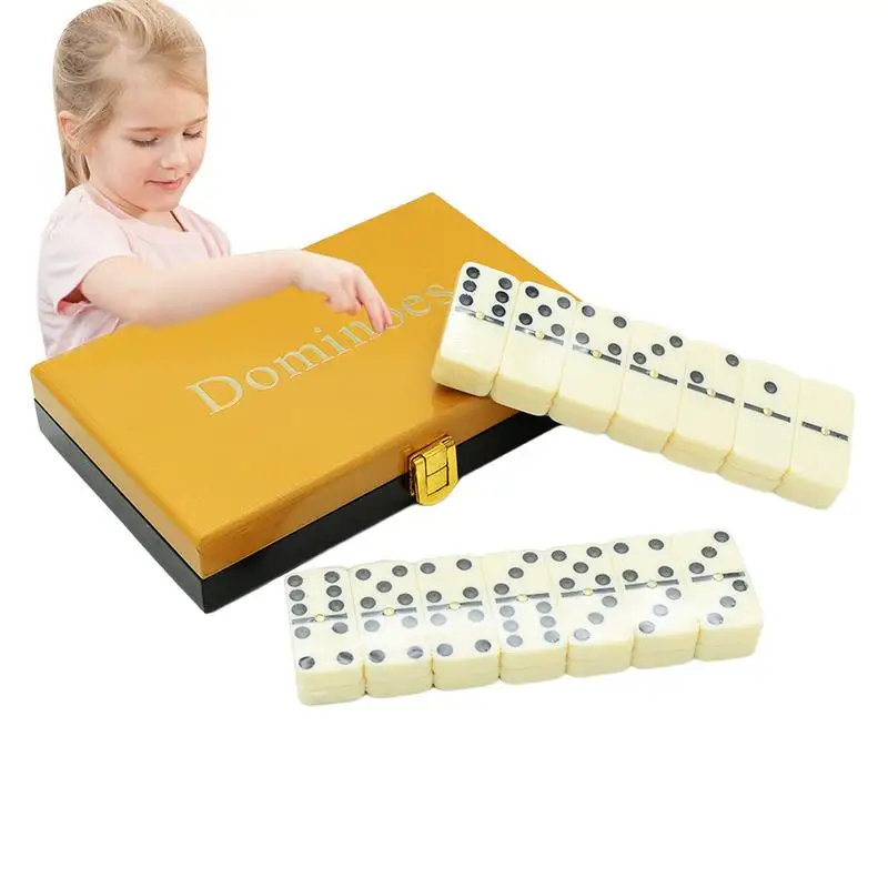 Domino Set Per Bambini Giochi Da Tavolo Stem Toys Dominos Set Classic Double Six Domino Kids Dominos Con Scatola Portaoggetti Giochi Per Feste 28