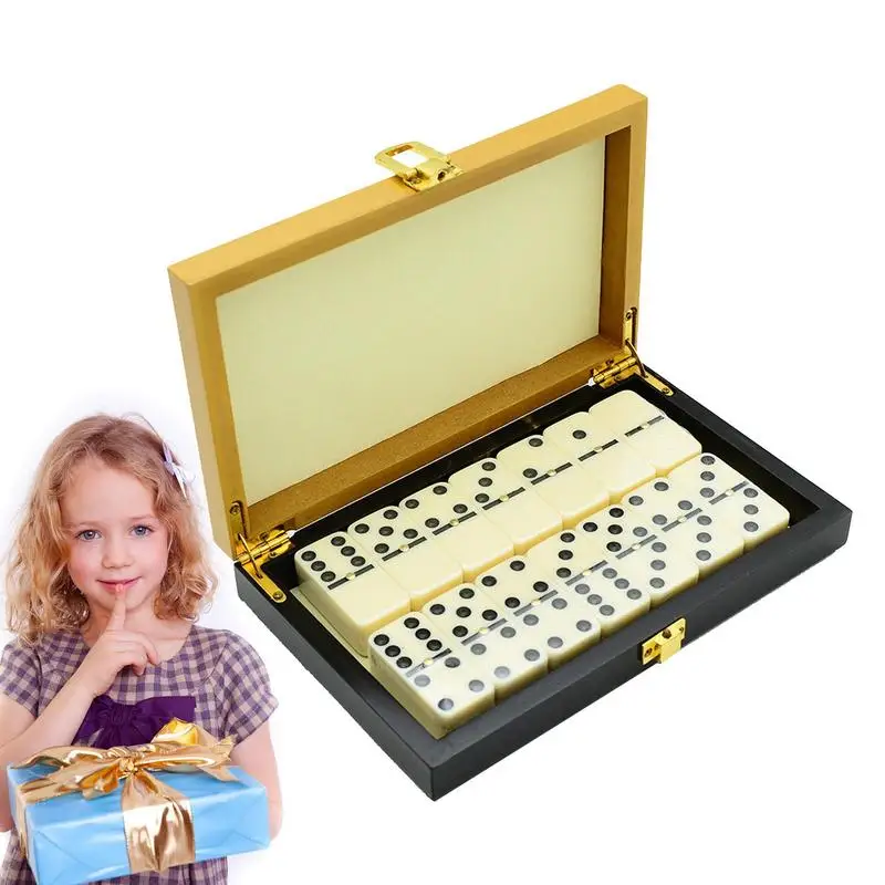 Domino Set Per Adulti Giochi Da Tavolo Stem Toys Dominos Set Classic Double Six Domino Kids Dominos Con Scatola Portaoggetti Giochi Per Feste 28