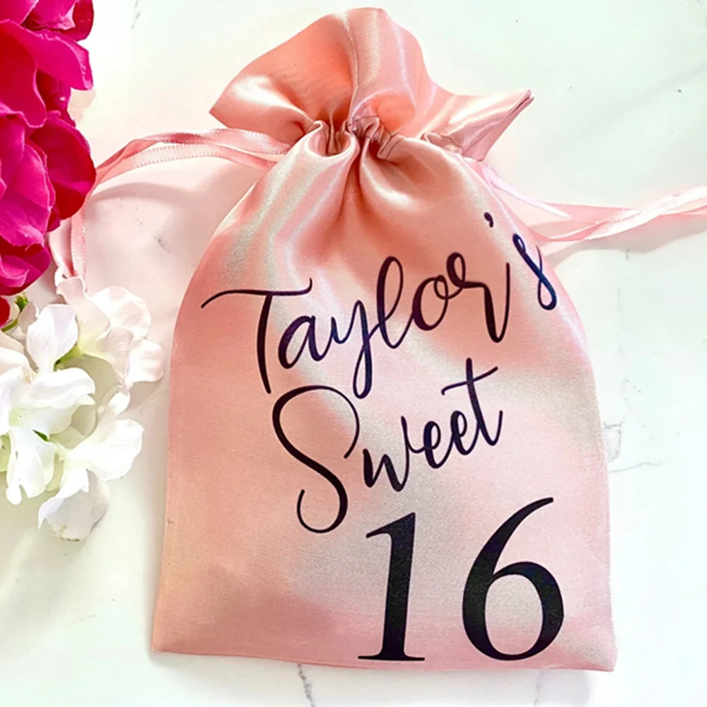 12 Pezzi Di Sacchetti Per Bomboniere Dolci Personalizzati 16, Borsa Per Bomboniere Per Feste Dolci E Sedici, Bomboniere Per Feste Di Compleanno, Sacch