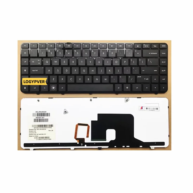 Inglese Usa Per Hp Pavilion Dv6-3000 3013 3029 3028 3049 3028 3049 Dv6-3100 Tastiera Nera Per Laptop Con Retroilluminazione