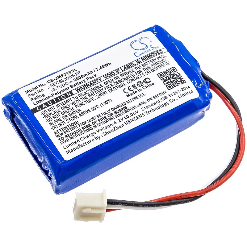Batteria 2000Mah Jbl Aec653055-2P Per Flip 2 (2013) Flip Ii (2013)