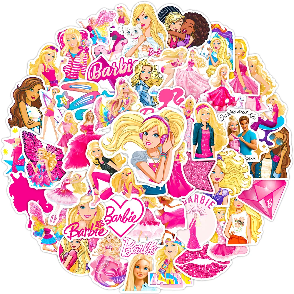 10/50 Pz Cartoon Anime Barbie Principessa Adesivi Scrapbooking Notebook Telefono Valigia Laptop Carino Adesivi Impermeabili Ragazza Giocattolo