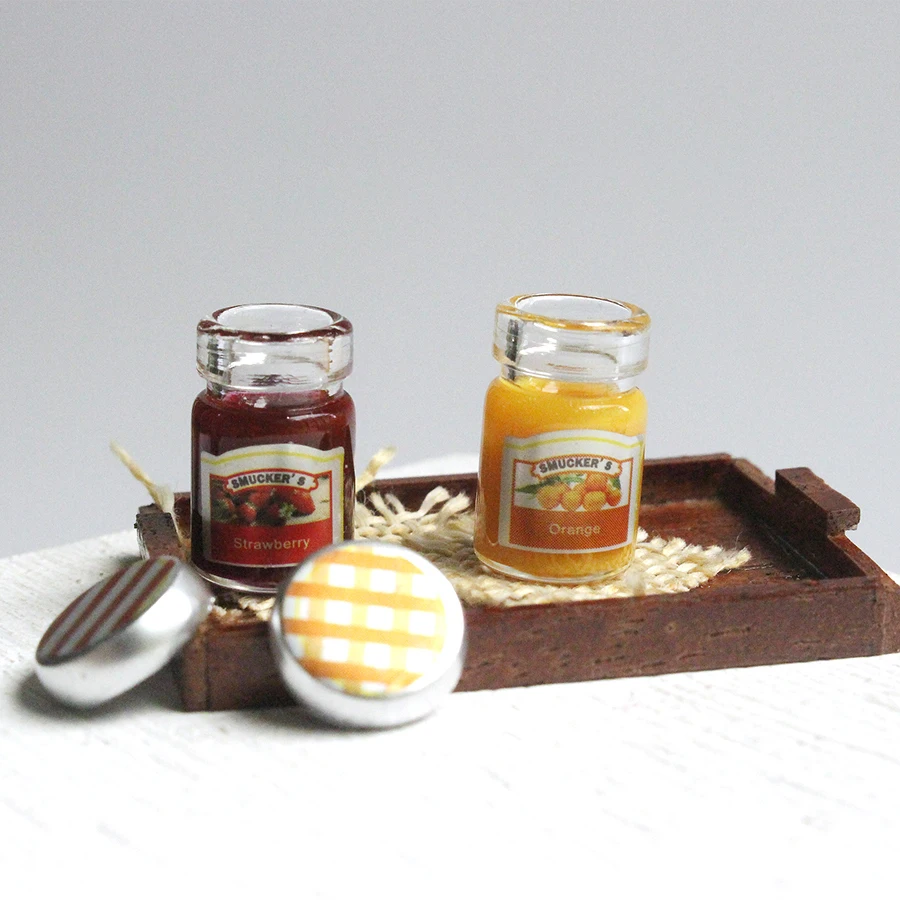 1:12 Dollhouse Miniature Fruit Jam Mini Coffee Pretend Food For Blyth Barbies Bjd Doll House Toys