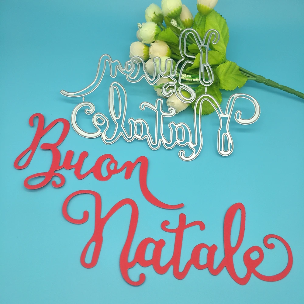 New Italian Word Metal Cutting Dies Decorativo Fai Da Te Scrapbooking Artigianato In Acciaio Fustellato Goffratura Carte Stencil
