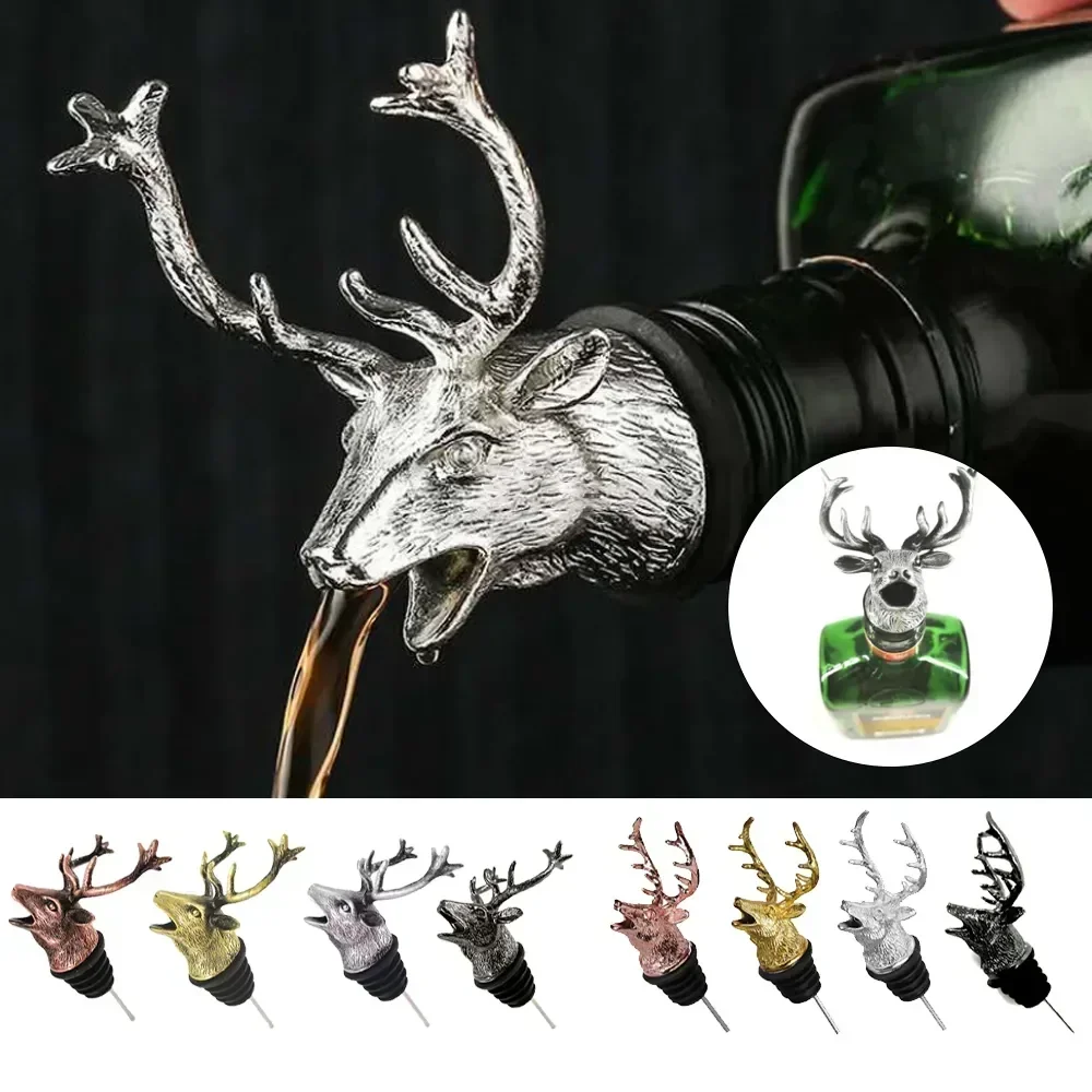 Dispenser Per Vino Jagermeister In Lega Di Zinco Cervo Alce Testa Di Leone Bocca Versatore Di Vino Estrattore Di Vini Versatori D'Argento Accessori Da