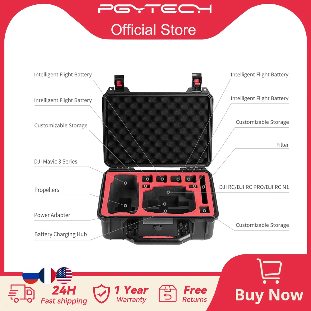 Pgytech Custodia Rigida Ip67 Valigia Impermeabile Antiurto Per Dji Mavic 3 Series/Mavic 3 /Mavic 3 Pro/Mavic 3 Classic