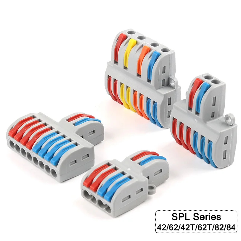 5Pcs Fast Electric Wire Connector Splitter Tipo Spl Connettori Per Cavi Compatti Terminale Del Conduttore Push-In Con Leva Operatoria