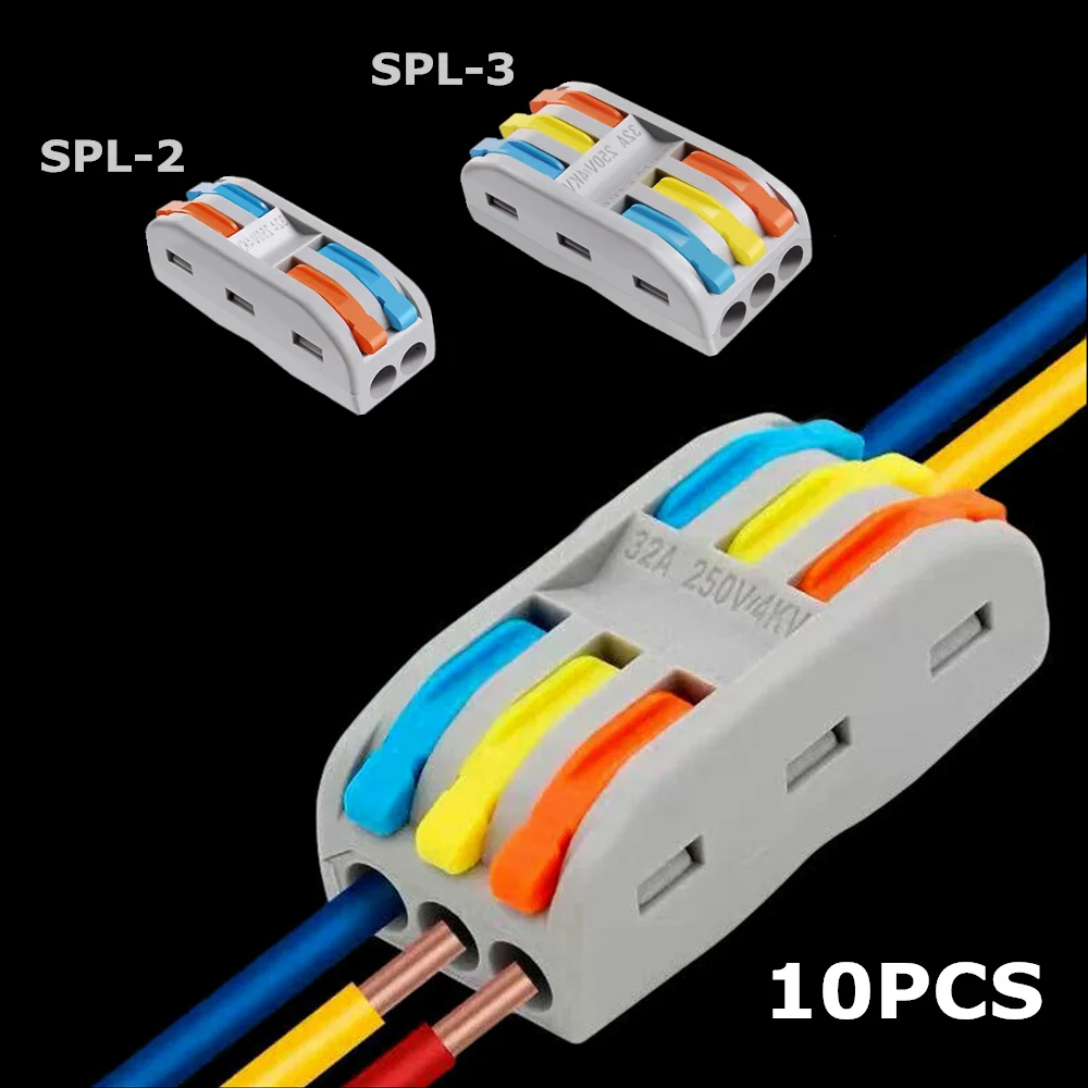 10Pcs Spl-3 Spl-4 Linea Di Spl-5 Connettori Elettrici Cavo Morsettiera Morsetto Nuovo Mini Morsettiera Cavo Splitter