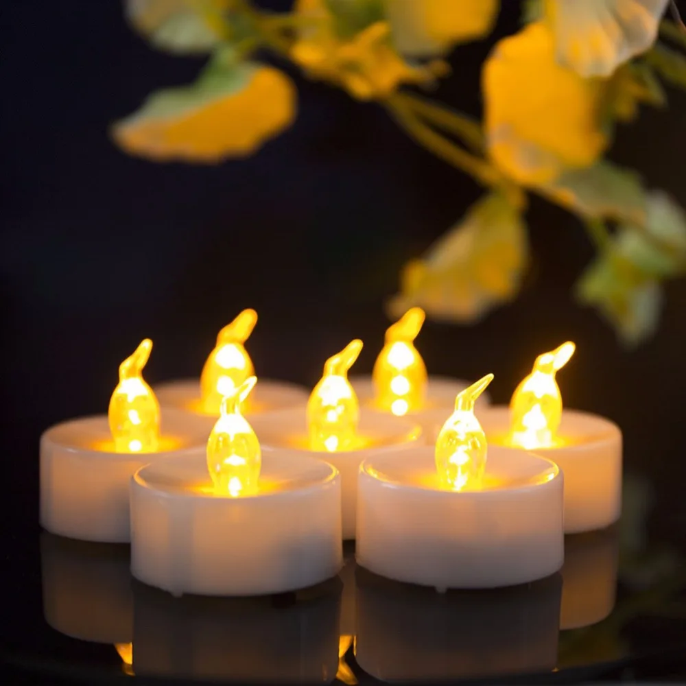 Flickering Lumini 12 Pezzi Mini Oro Candela Led Bagliore Ambrato Blink Decorativas Velas Decoracion Hogar Velas Led Con Batteria