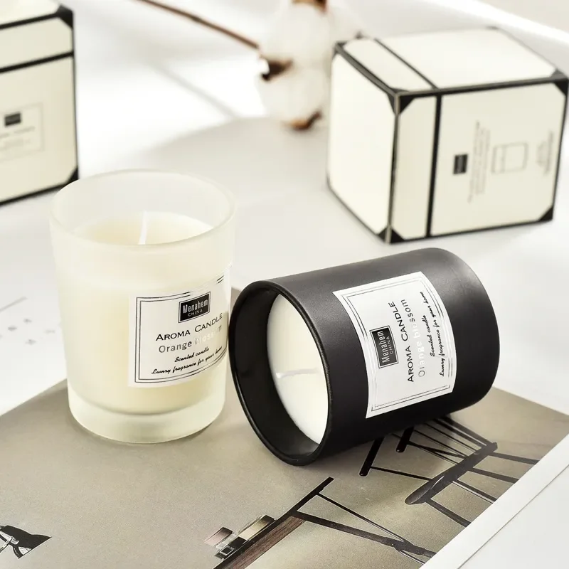 Candela Profumata In Vetro Tricolore Nastro Di Cera Di Soia Senza Fumo Decorazione Della Stanza Regalo Velas Aromaticas Perfumadas Velas Decorativas H