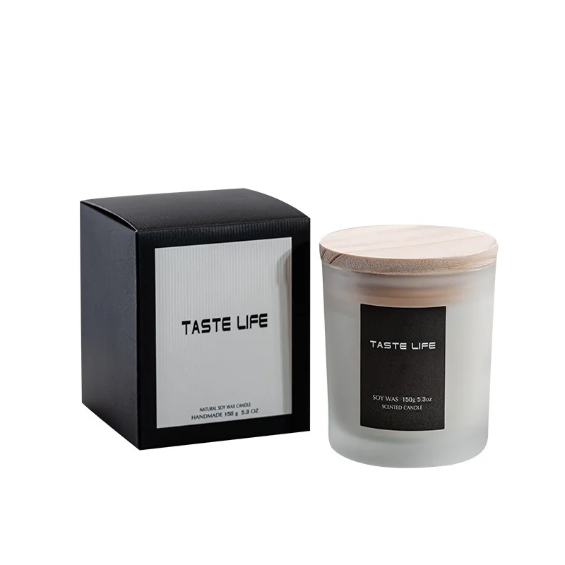 Barattolo Di Vetro Smerigliato Candela Piedistallo Profumo Profumato Candele Profumate Aromaterapia Sfuso Velas Aromaticas Candela Di Cera Di Soia Ea6