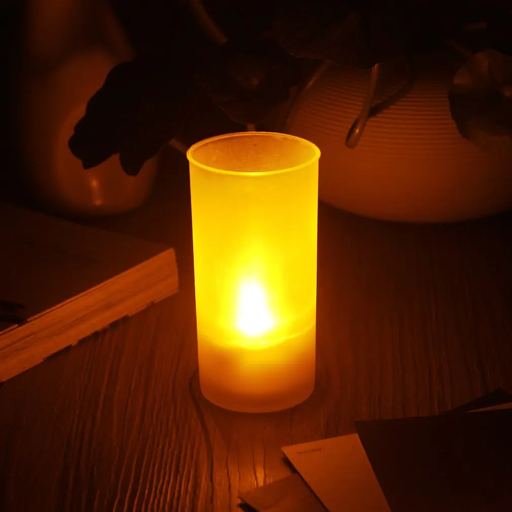 1Pc Led Set Di Candele Decorative Profumate Ricaricabili Per Tè E Tè Sensore Di Suono Senza Fiamma Candele A Led Candele Velas Ledlight Bougeoir