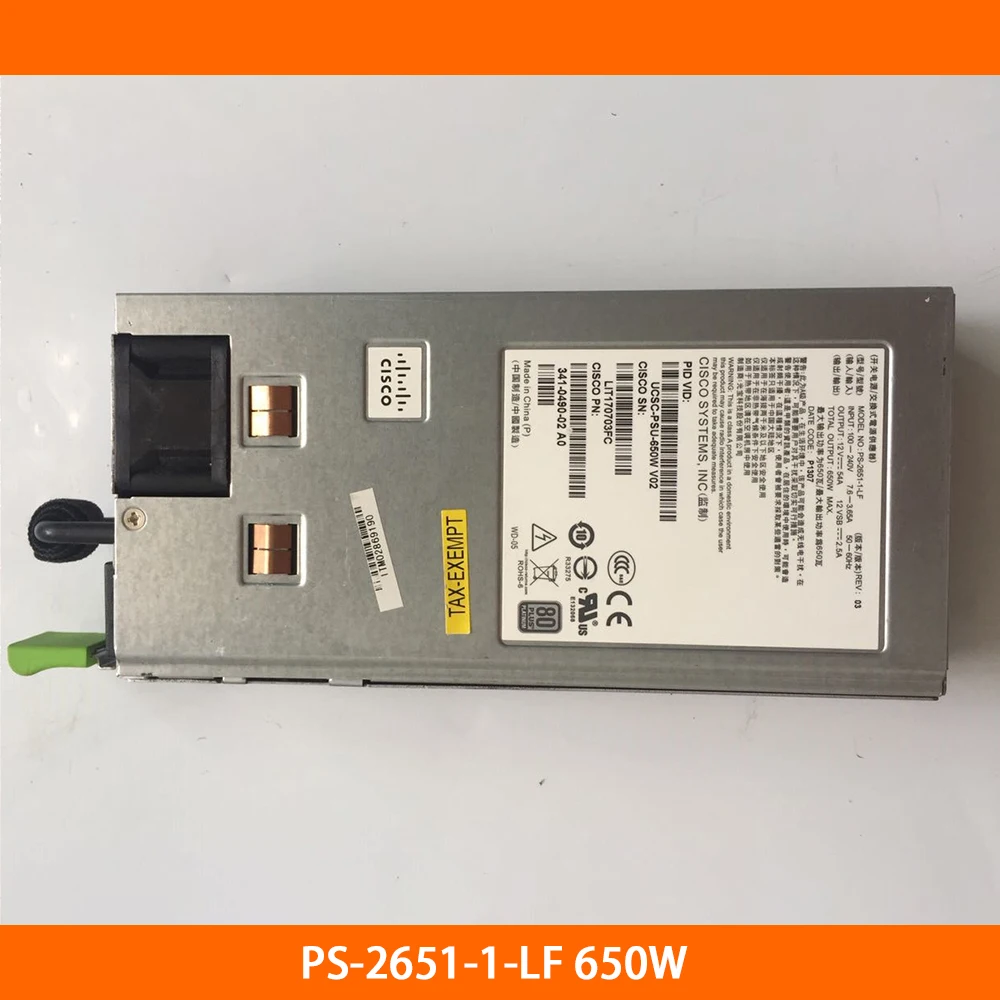 100% Server Funzionante Per Alimentatore Clsco Ps-2651-1-Lf 650W Ucsc-Pus-650W V02 341-0490-02 A0