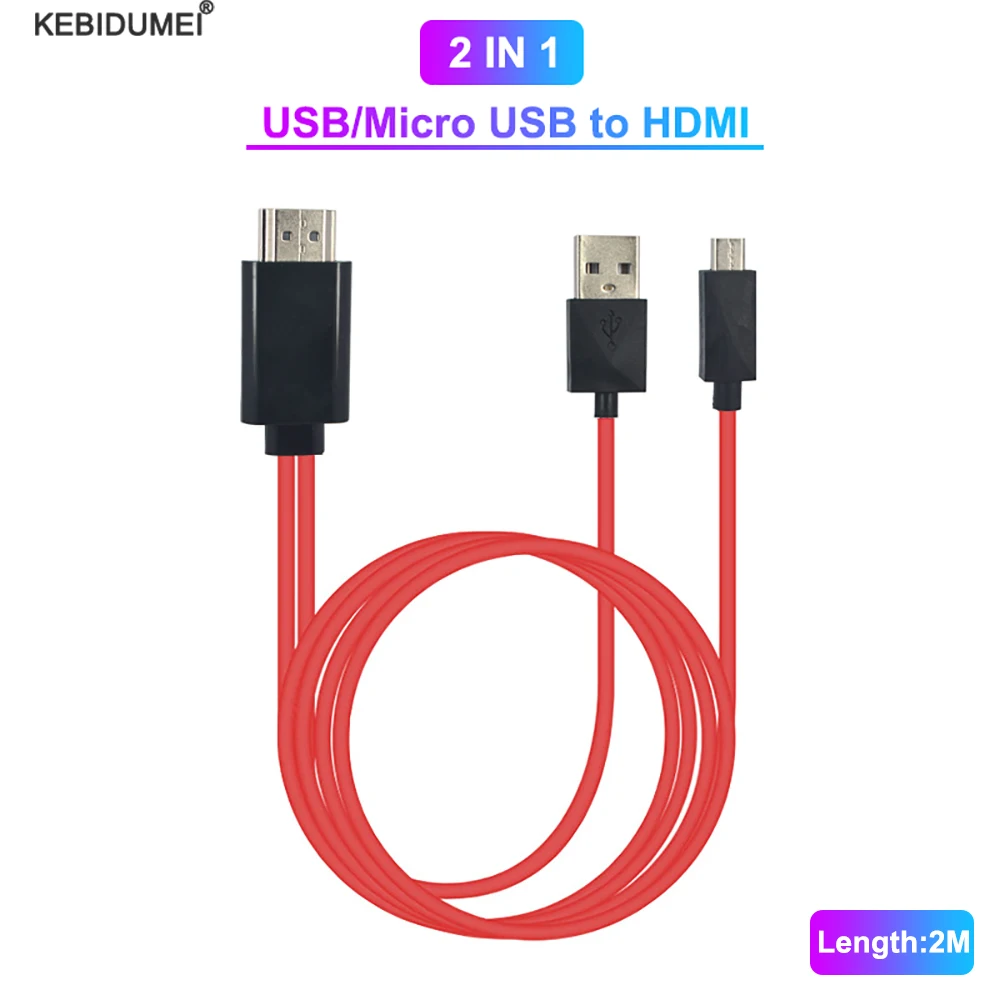 Cavo Hdmi A 5Pin 2 In 1 Cavo Adattatore Da Micro Usb A Hdmi Convertitore Da Usb A Hdmi Cavo Video 1080P Hdtv Per Samsung Galaxy S2 3 4 5