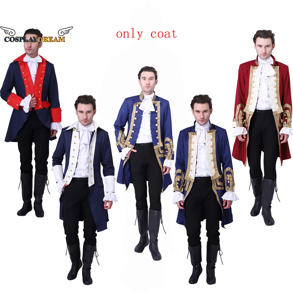 18Th Century Royal Military Officer Soldier Coat Hamilton Cosplay Coat Costume Giacca Uniforme Medievale Smoking Coloniale Da Uomo