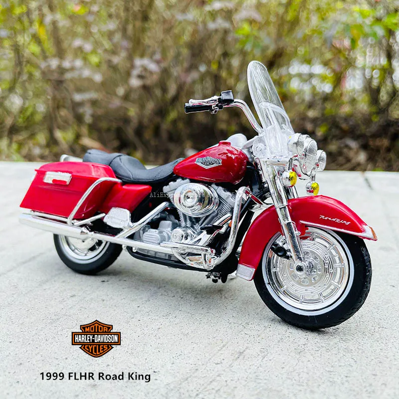 Maisto 1:18 Harley-Davidson Motorcycle 1999 Flhr Road King Red Alloy Modello Di Moto Toy Car Collection