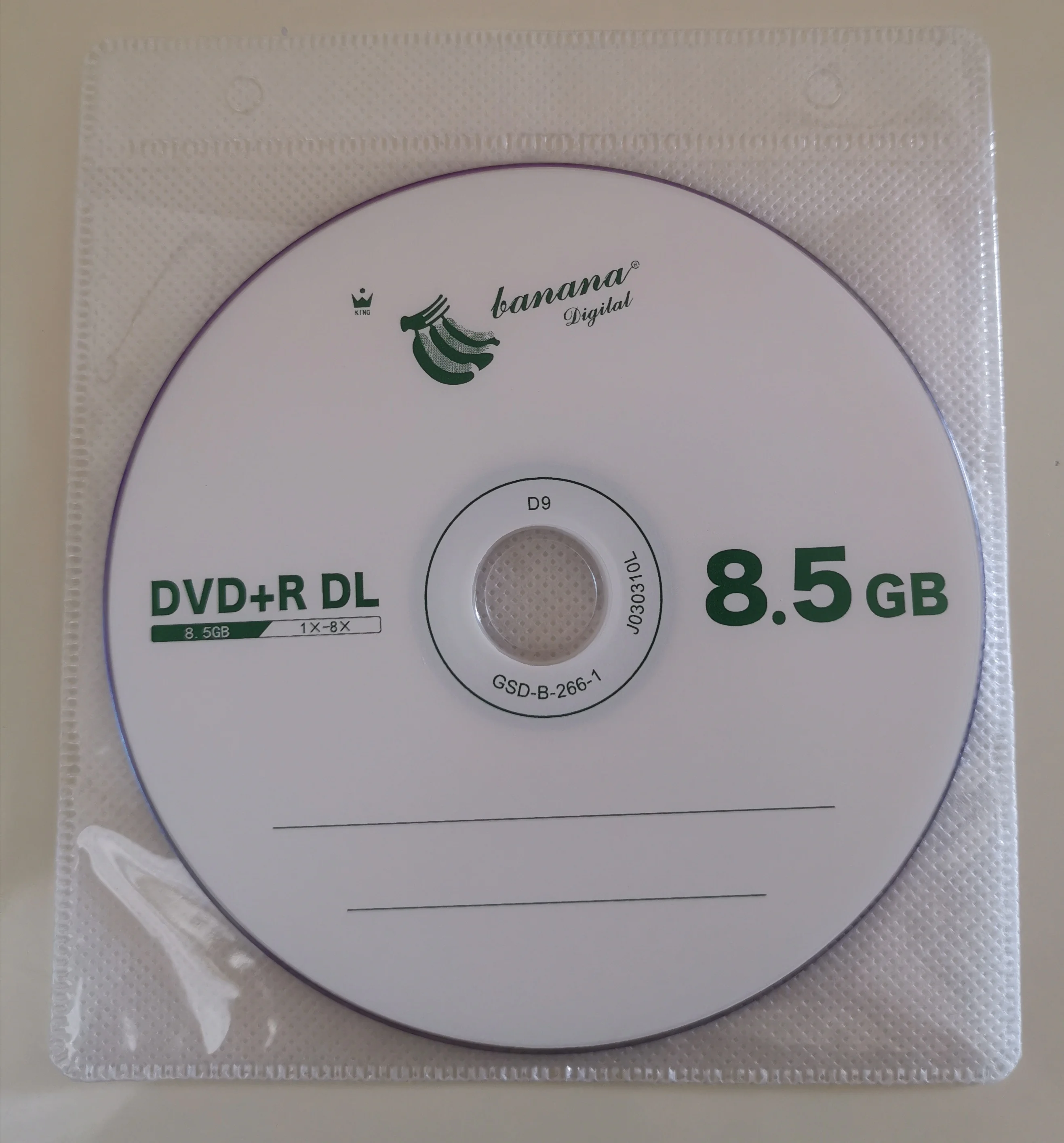 10 Pezzi All'Ingrosso Disco Dvd Dvd + R Dl 8.5Gb Dual Layer D9L 8X Disco Vuoto 240Min