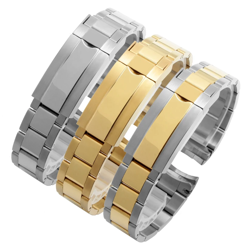 Fit Submariner Muslimah Argento Oro Bracciale In Metallo Cinturino In Acciaio Inossidabile Cinturino Con Fibbia In Acciaio Per Orologio
