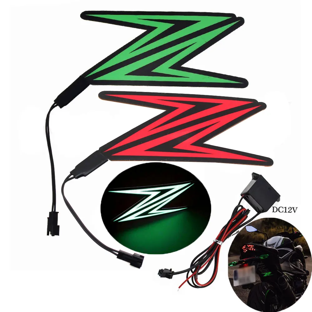 Per Kawasaki Z1000 Z900 Z800 Z750 Z650 Z400 Z300 Z250Moto Night Riding Patch Luce Fredda Lampada Di Segnalazione Lampada Decorazione Casco