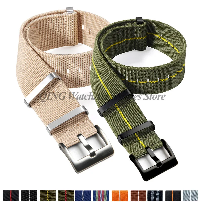 20Mm 22Mm French Troops Parachute Bag Cinturino Per Rolex Nylon Cinghie Elastiche Bracciale Militare Per Sostituzione Cinturino Seiko