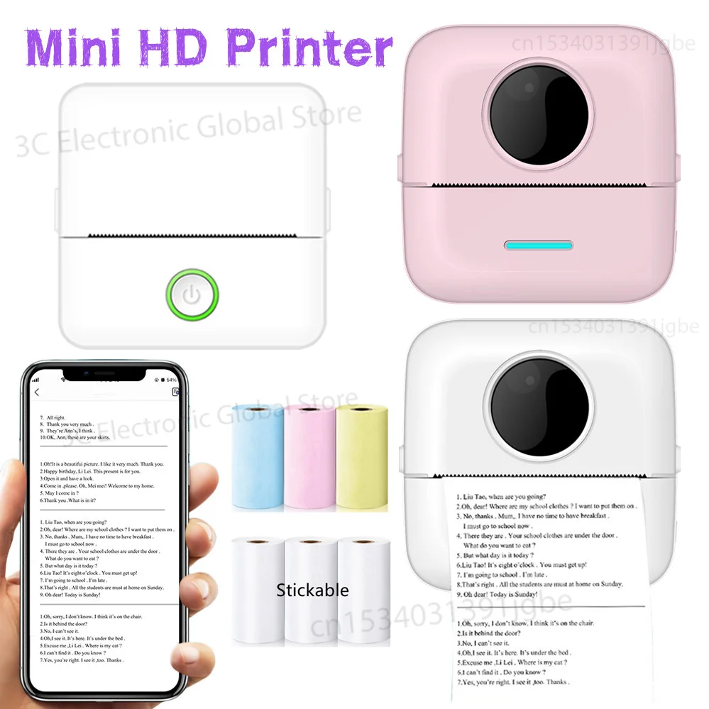 Stampante Termica Portatile Mini Impresora Portatil Adesivo Per Etichette Adesive Stampanti Fotografiche Tascabili Wireless Senza Inchiostro Per Andro