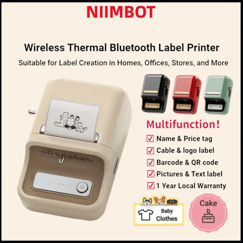 Niimbot B21 Stampante Per Etichettatrice Stampante Termica Bluetooth Portatile Stampante Per Adesivi Stampante Per Codici A Barre Stampante Per Cartel