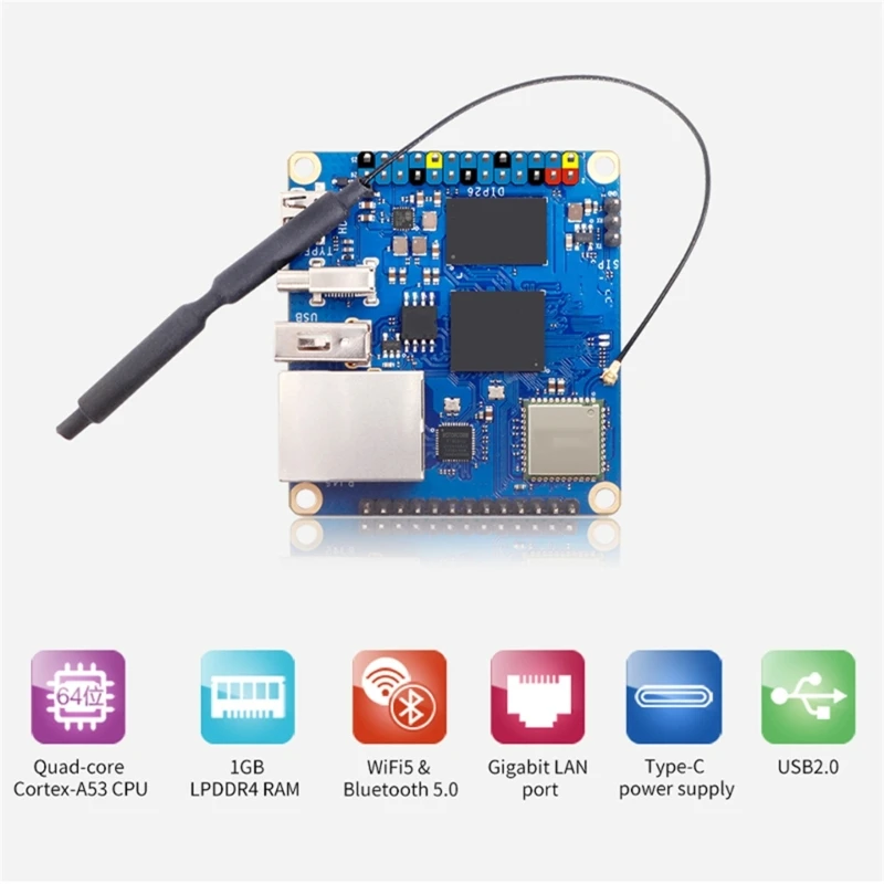 Scheda Sviluppo Open Source Orange Zero3 1Gb H618 64 Bit Wifi5+Bt 5.0 Mini Pc