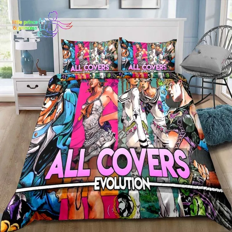 Jojolion Adventure Bedding Set Single Twin Full Queen King Size Bed Set Adult Kid Bedroom Anime Printed Bedding Gift