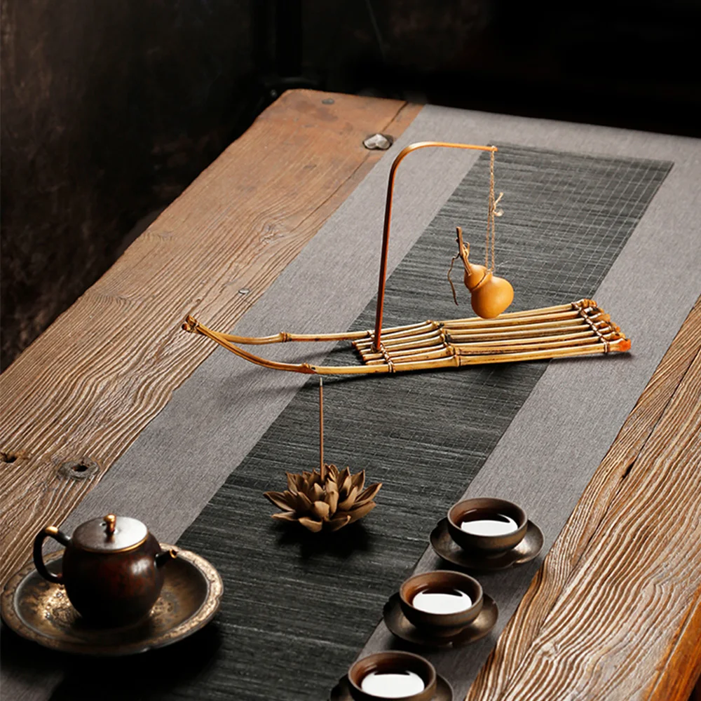 Stile Cinese Zen Tavolo Da Tè Ornamento Forma Di Barca Decorazione Della Casa Aroma Diffusore Piastra Supporto Supporto Tazza Da Tè Teiera Vassoio Di 