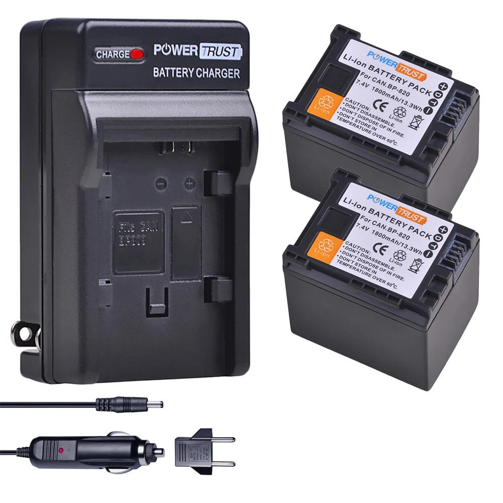 2X1800Mah Bp-820 Bp820 Bp 820 Batteria E Caricabatteria Kit Per Canon Bp-820 E Canon Legria Hf G30, Xa20, Xa25, Xa30