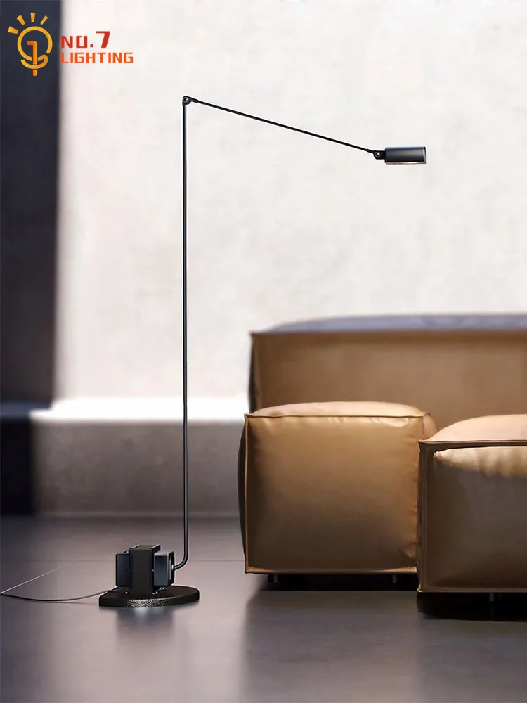 Design Italiano Retro Industrial Lumina Lampada Da Terra Led Braccio Oscillante Classico Angolo Stand Luci Soggiorno Divani Lettura Studio