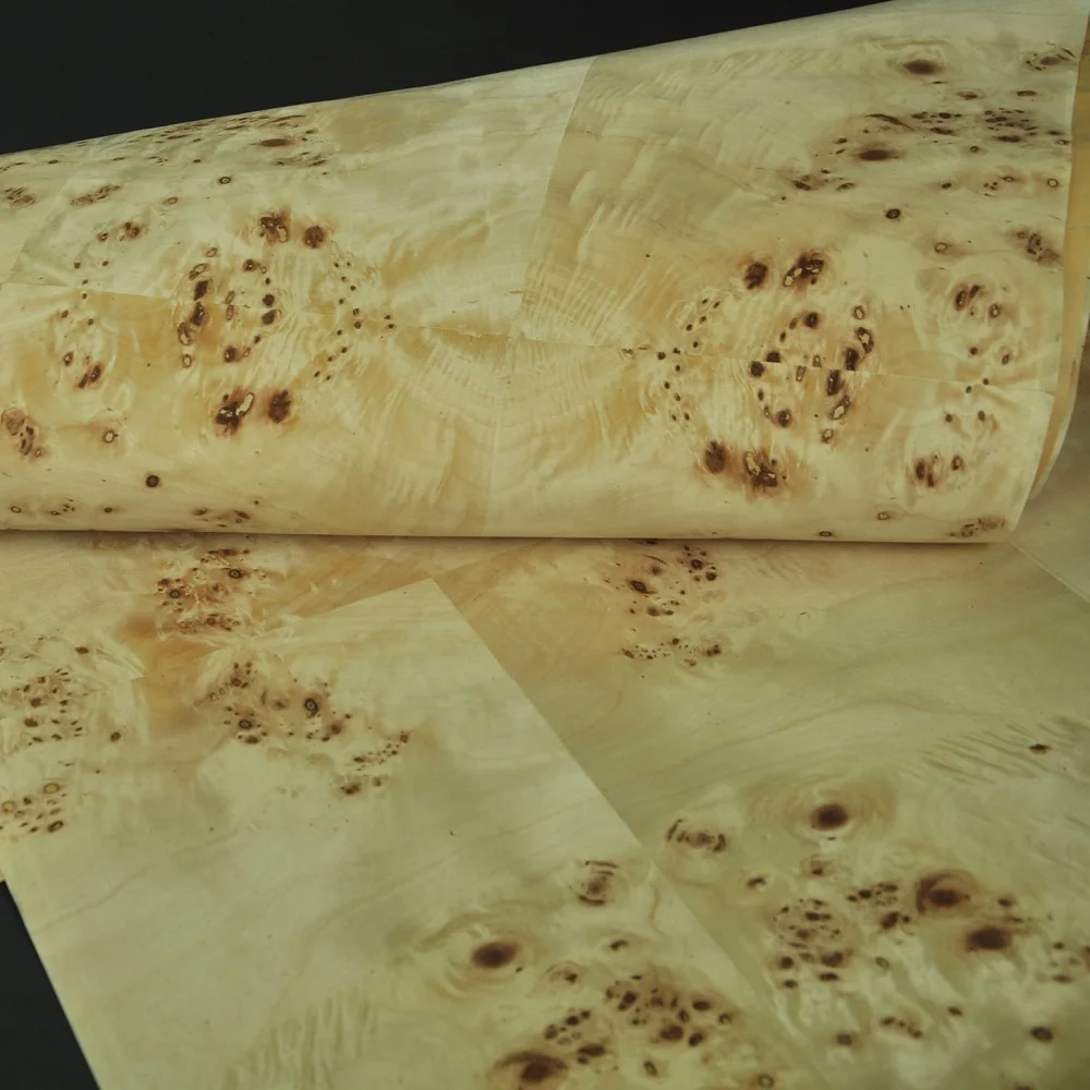 Impiallacciatura Di Burl Di Mappa Con Retro In Carta Artigianale Naturale