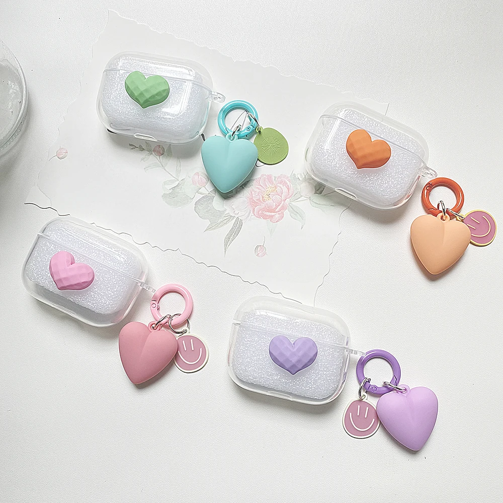 Cute Love Earphone Case Honor Earbuds 3 Pro Cover High Quality Transparent Tpu Cover With Keychain Fundas
